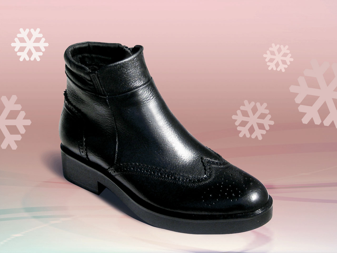 Winter leather shoes for men